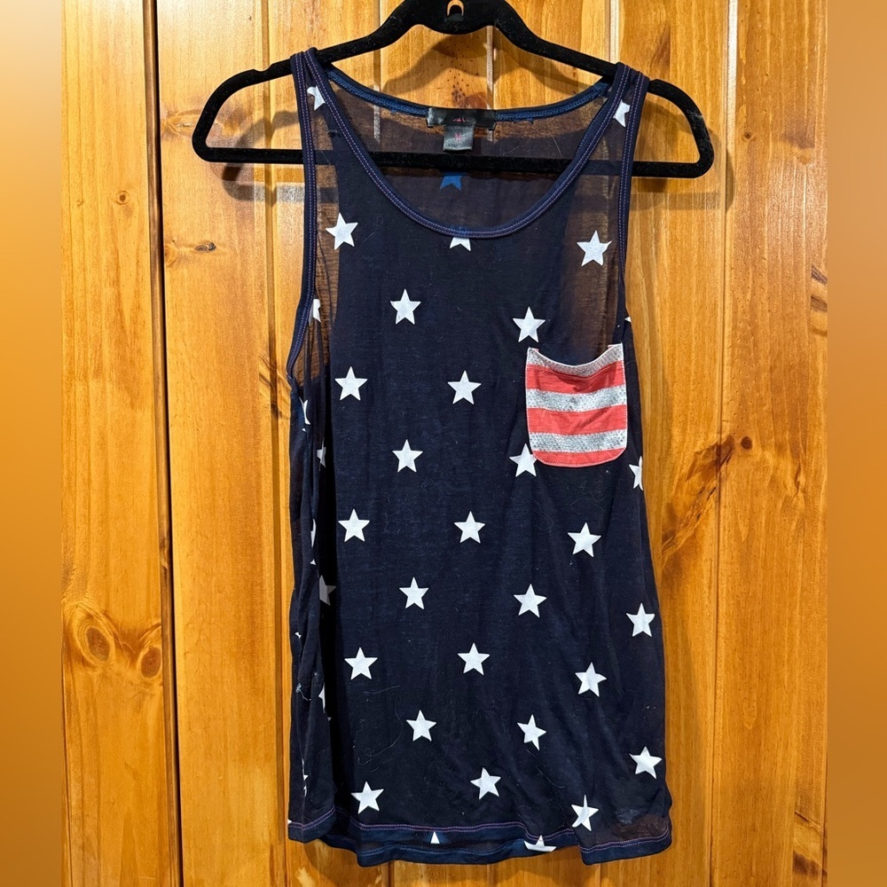 Stars and Stripes sheer bling tank